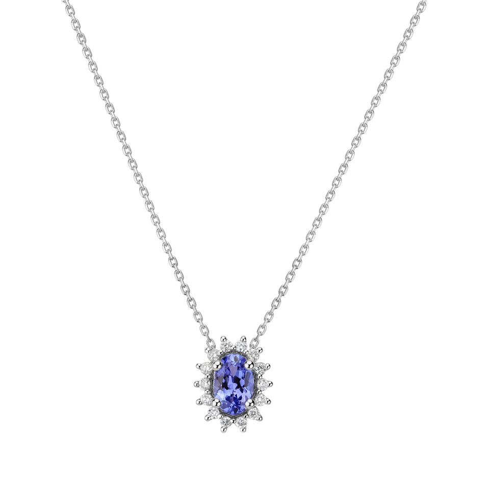 Náhrdelník s tanzanitom a diamantmi Blue Sun