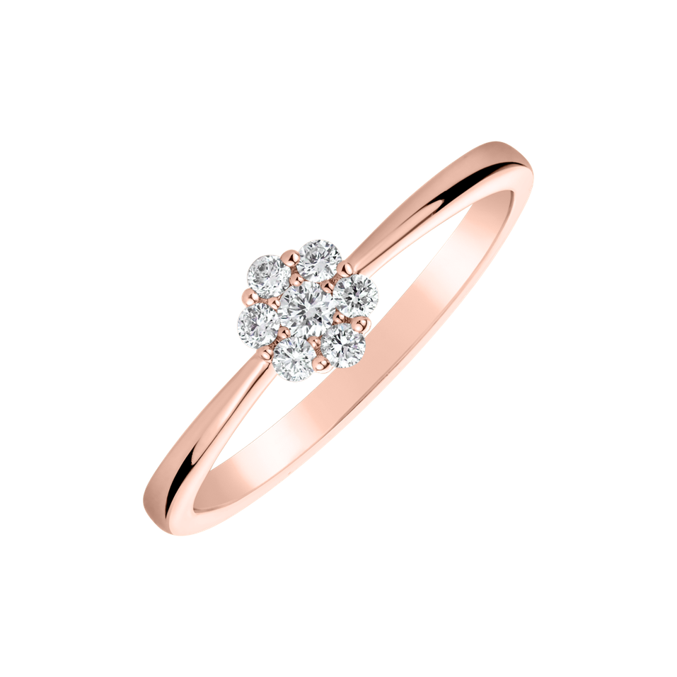 Prsteň s diamantmi Shiny Flower