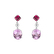 Náušnice s diamantom, granátom a kunzitom Purple Rain2