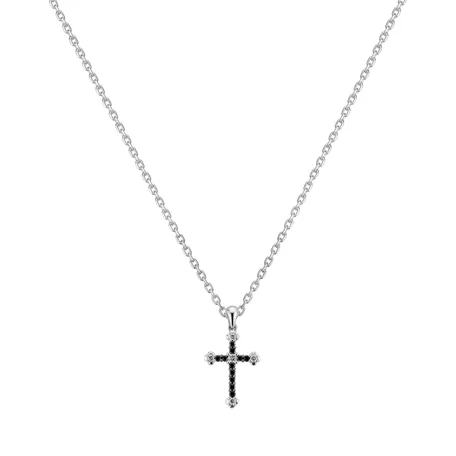 Přívěsok s čiernymi diamantmi Dark Cross
