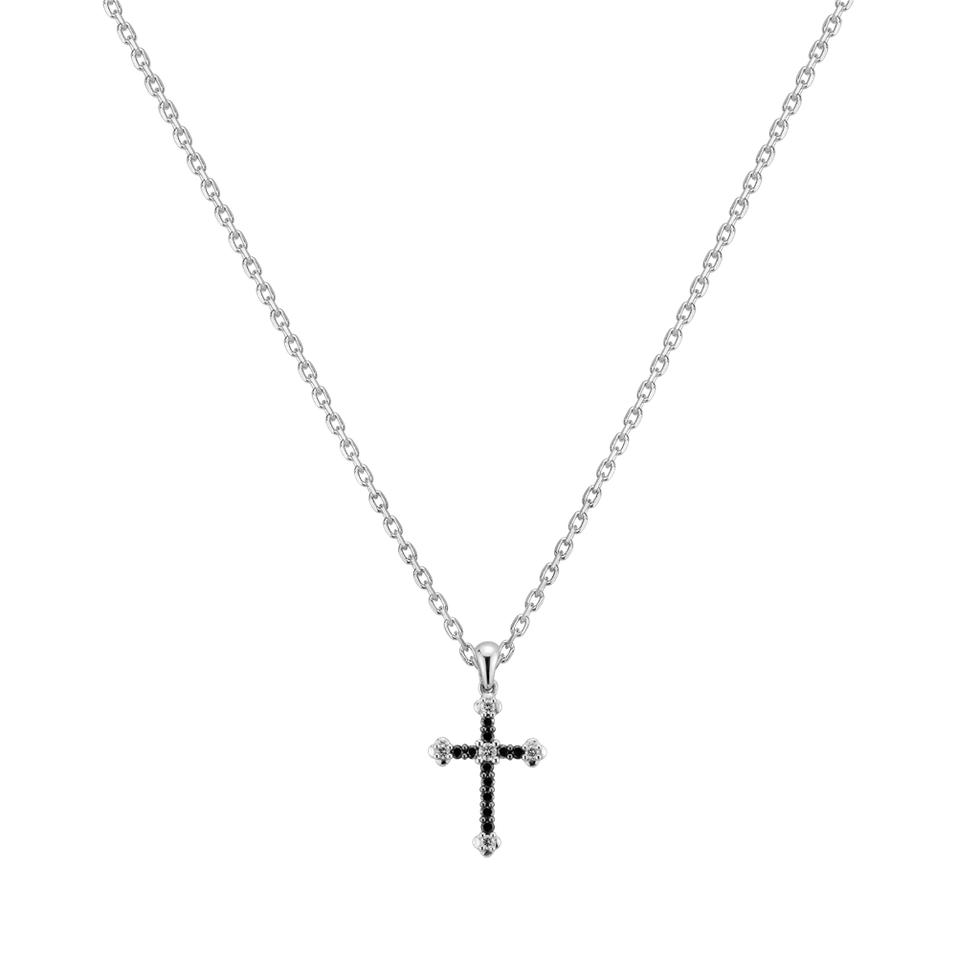 Přívěsok s čiernymi diamantmi Dark Cross