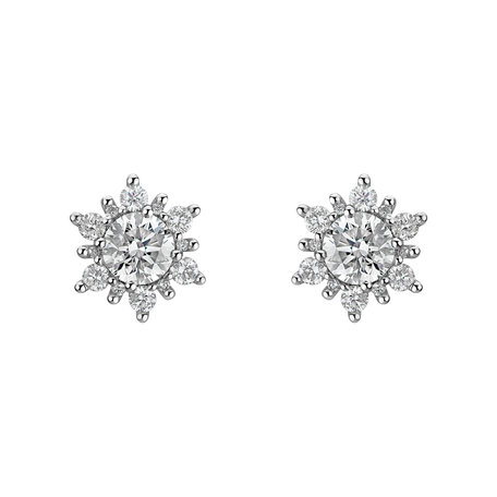 Náušnice s diamantmi Snow Star