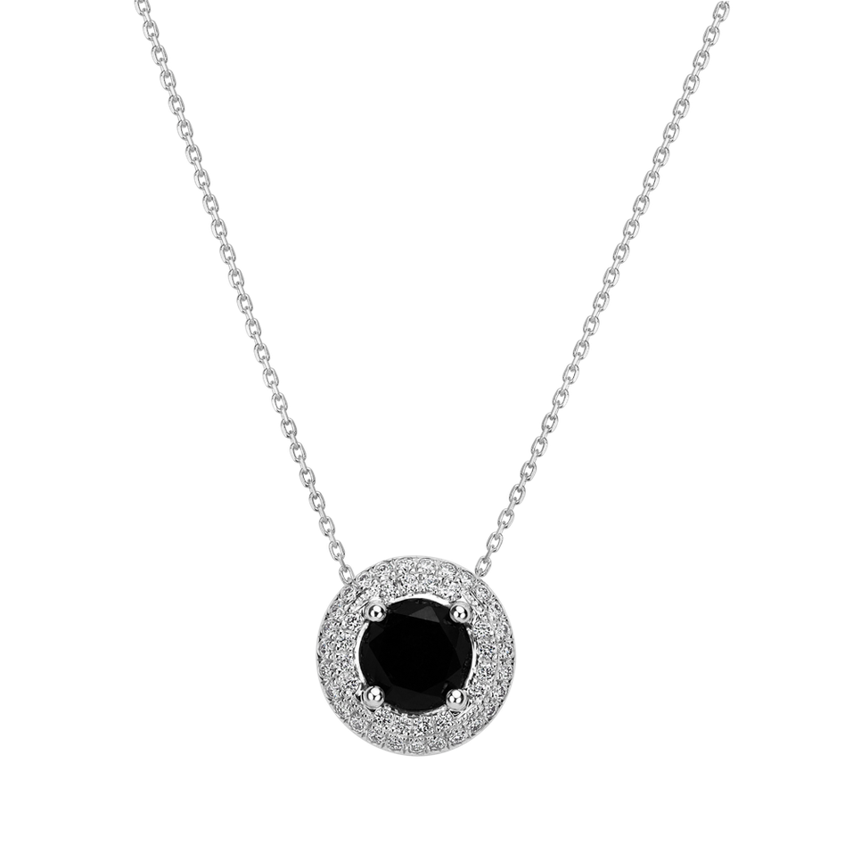 Přívěsok s čiernymi a bielymi diamantmi Black Widow