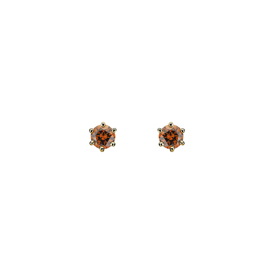 Náušnice s oranžovým diamantom Vesper Romance