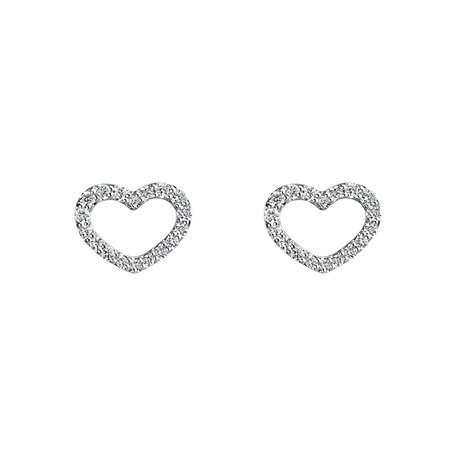 Náušnice s diamantmi Shiny Hearts