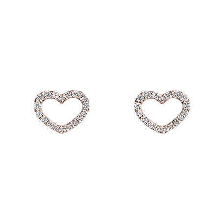 Náušnice s diamantmi Shiny Hearts