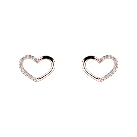 Náušnice s diamantmi Shiny Hearts