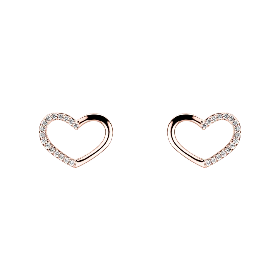Náušnice s diamantmi Shiny Hearts