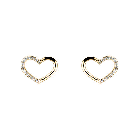 Náušnice s diamantmi Shiny Hearts