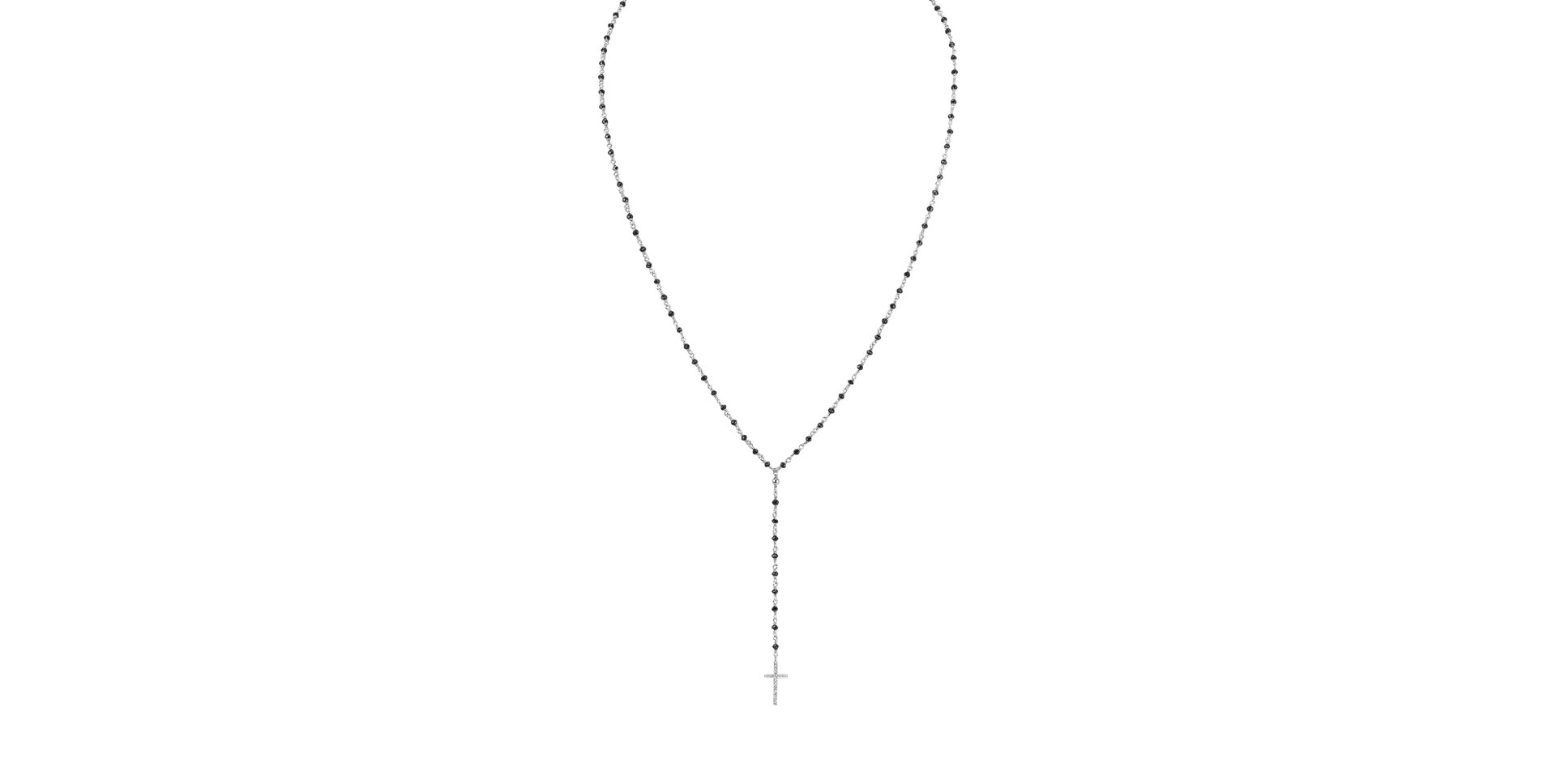 Náhrdelník s bielymi a čiernymi diamantmi Paradise Drop