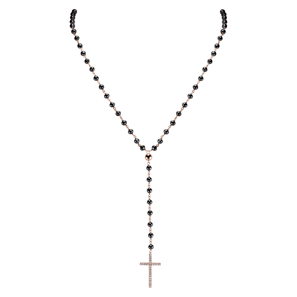 Náhrdelník s čiernymi a bielymi diamantmi My Religion