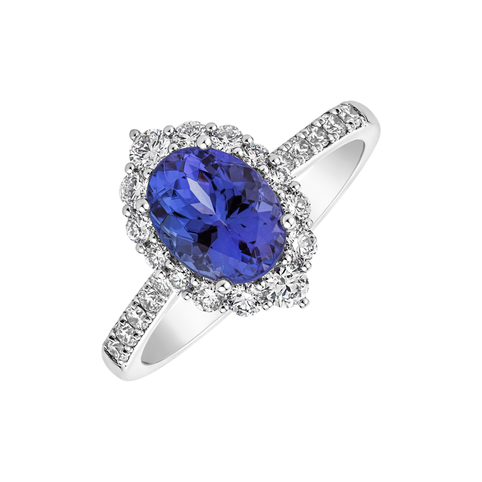 Prsteň s tanzanitom a diamantmi Tanzania Treasure