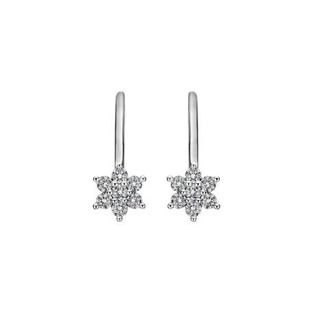 Náušnice s diamantmi Magic Snowflakes