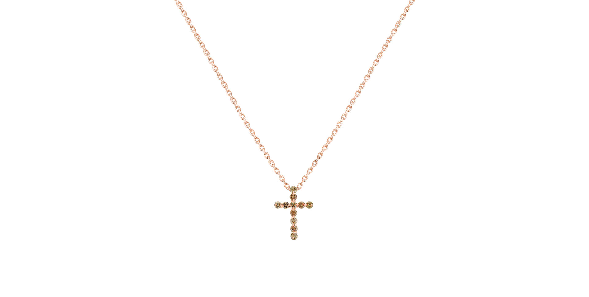 Přívěsok s hnedými diamantmi Luxury Cross