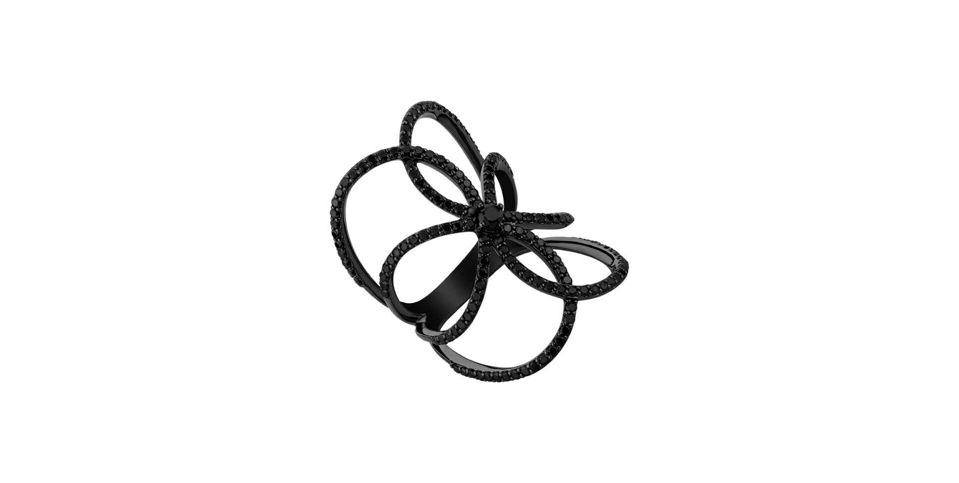 Prsteň s čiernymi diamantmi Precious Dream