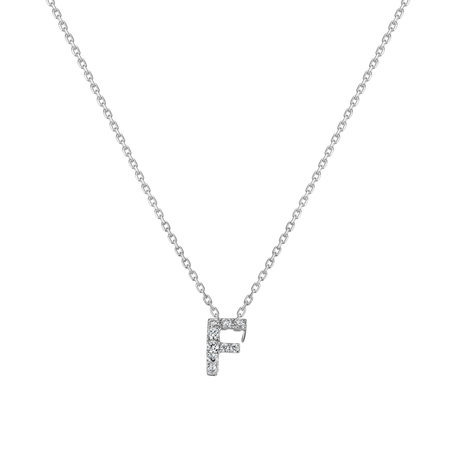 Náhrdelník s diamantmi Glittering Letter F