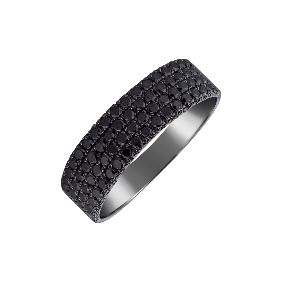 Prsteň s čiernymi diamantmi Queen Eternity
