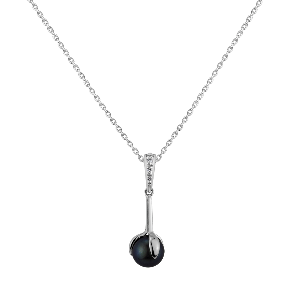 Přívěsok s perlou a diamantmi The Struck of Ocean Love