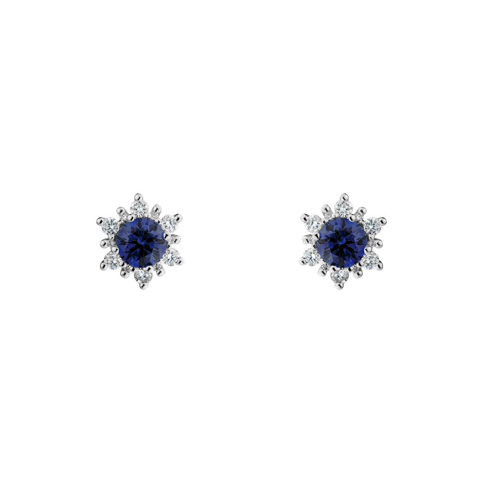 Náušnice s tanzanitom a diamantmi Snow Star