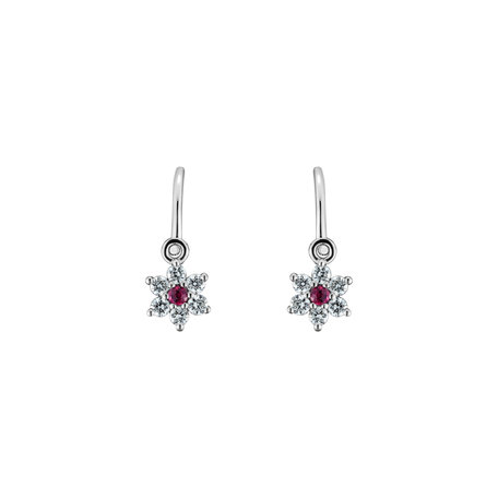 Náušnice s rubínom a diamantmi Early Sparks