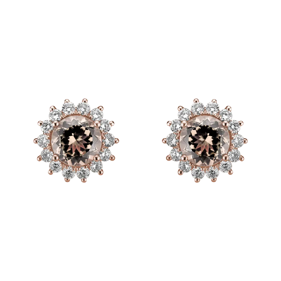 Náušnice s morganitom a diamantmi Stellar Hope