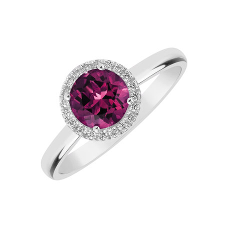 Prsteň s rhodolitom a diamantmi Violette