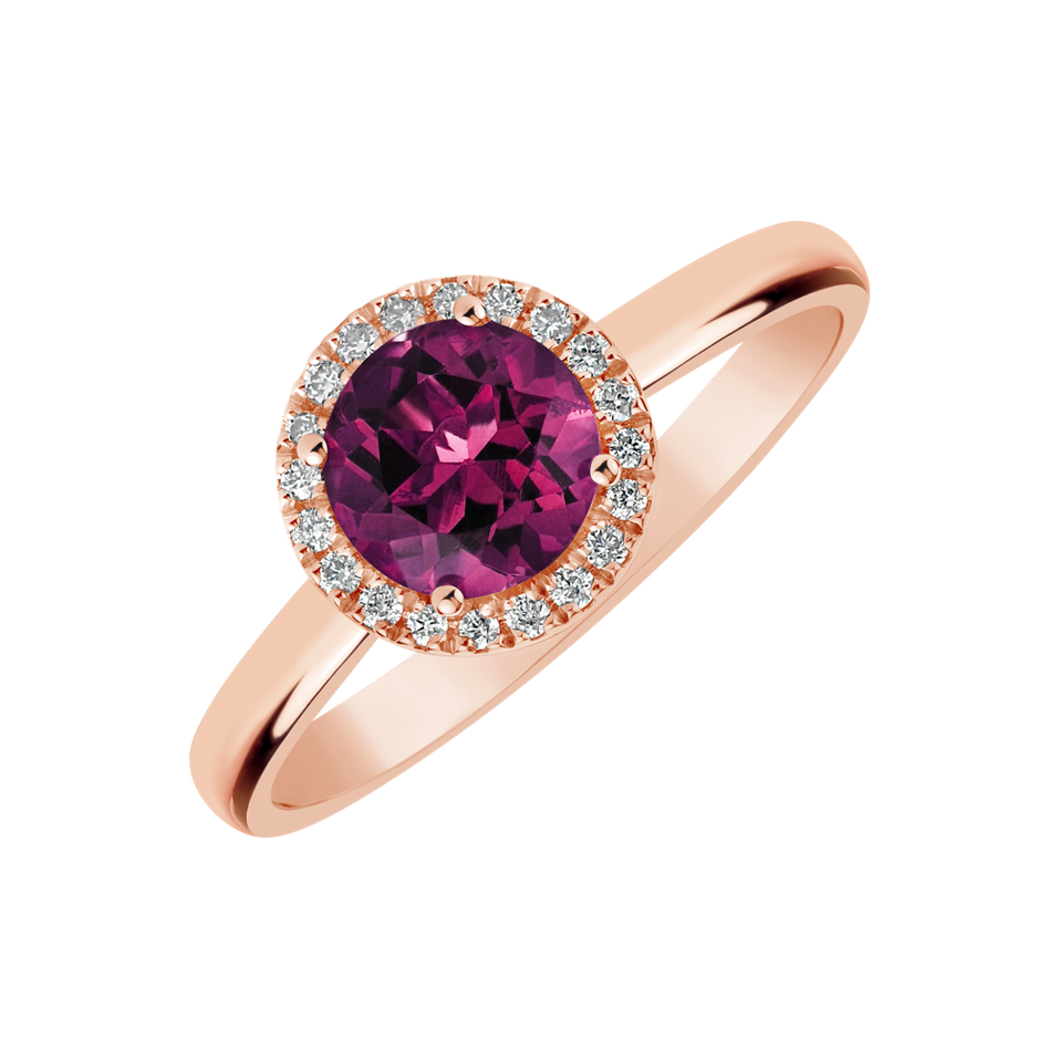 Prsteň s rhodolitom a diamantmi Violette