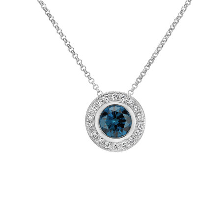 Přívěsok s modrým diamantom a bielymi diamantmi Sparkling Circuit