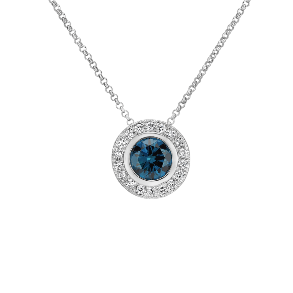 Přívěsok s modrým diamantom a bielymi diamantmi Sparkling Circuit