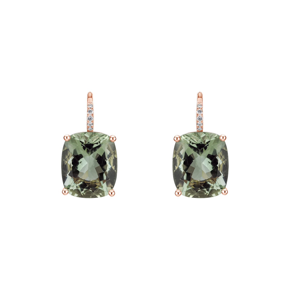 Náušnice s ametystom a diamantmi Apollo