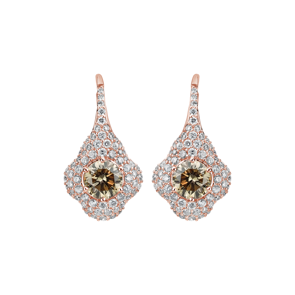 Náušnice s hnedými diamantmi Shiny Madame