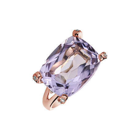 Prsteň s ametystom a diamantmi Oriental Lilac
