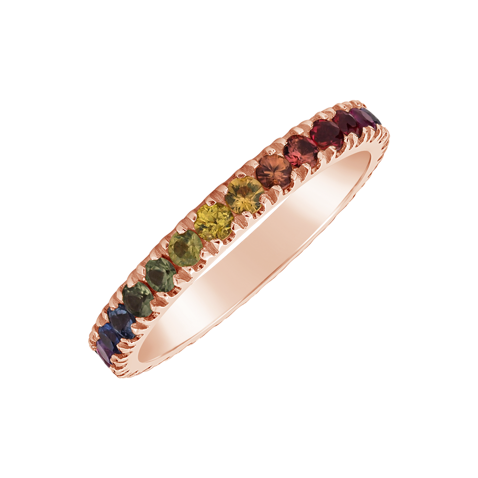 Prsteň so zafírmi Lovely Rainbow