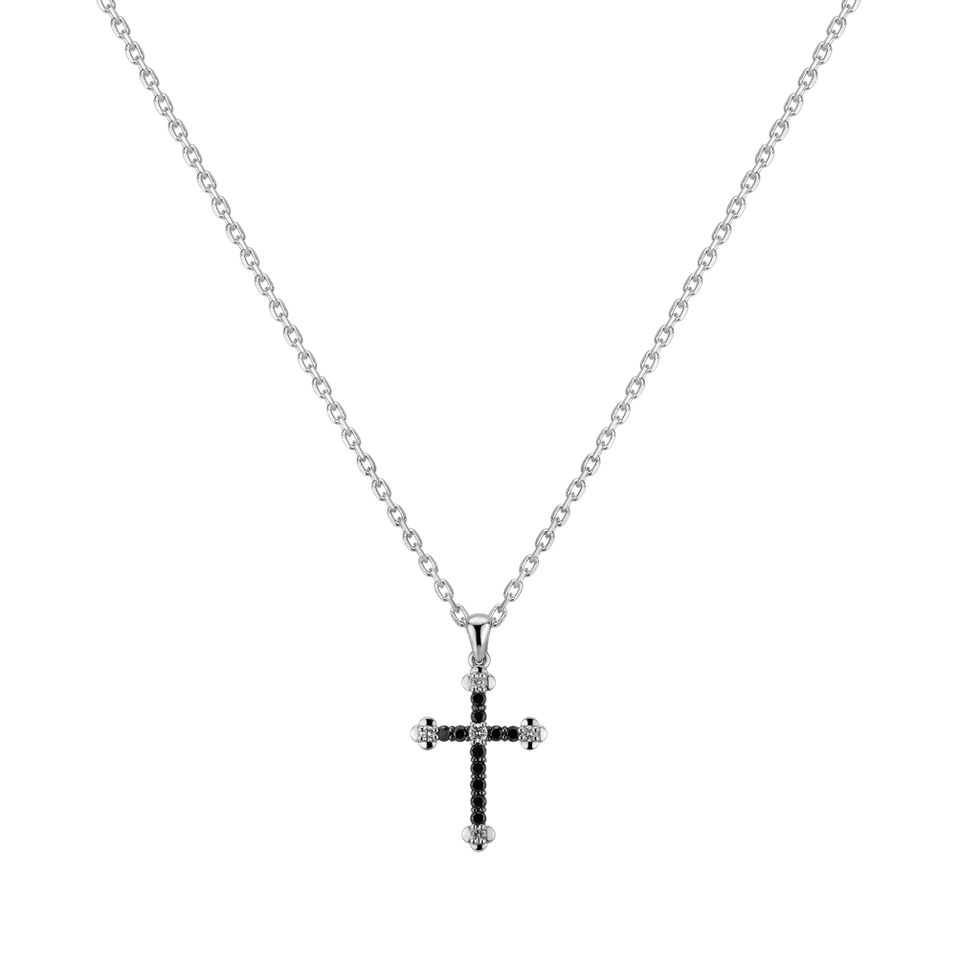 Přívěsok s čiernymi a bielymi diamantmi Sacred Devotion