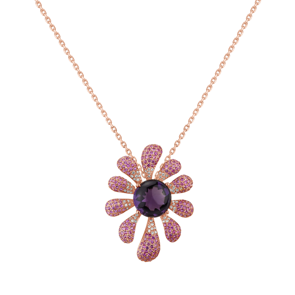 Přívěsok s ametystom, diamantmi a zafírmi Permission to Celebrate