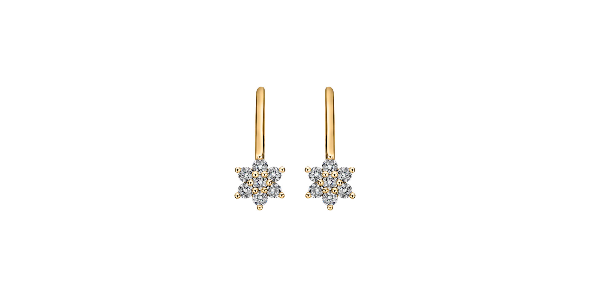 Náušnice s diamantmi Magic Snowflakes