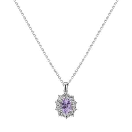 Přívěsok s kunzitom a diamantmi Goddess Elegance