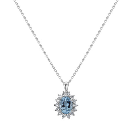 Přívěsok s akvamarínom a diamantmi Princess Sparkle