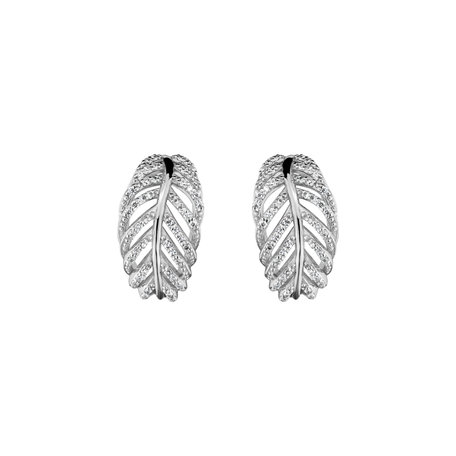 Náušnice s diamantmi Feather of Heaven