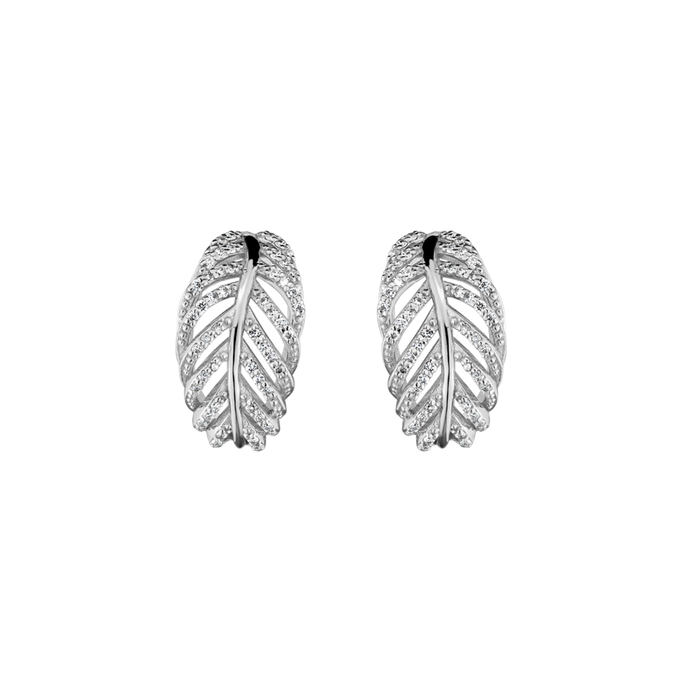 Náušnice s diamantmi Feather of Heaven