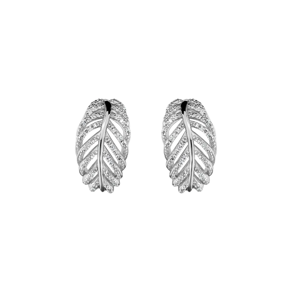 Náušnice s diamantmi Feather of Heaven