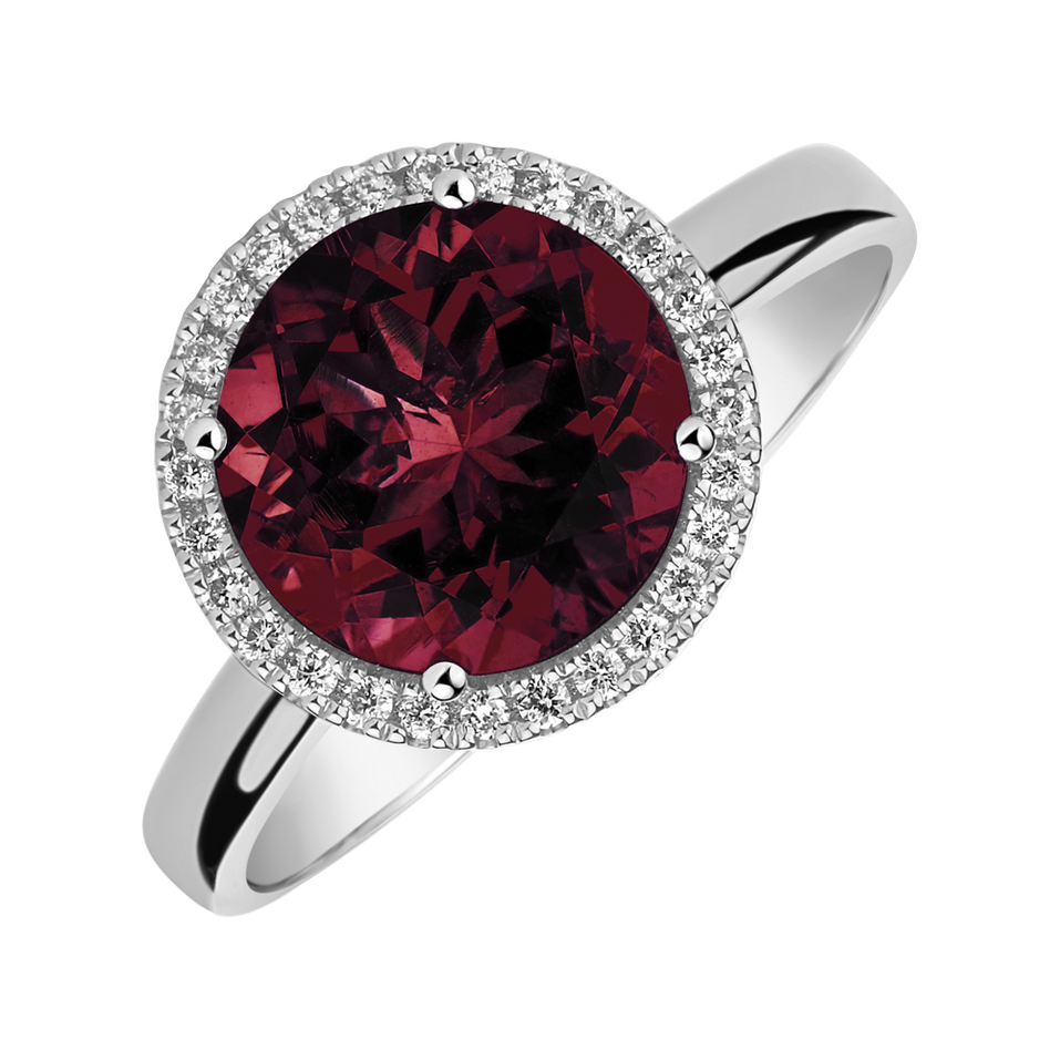 Prsteň s rhodolitom a diamantmi Violette