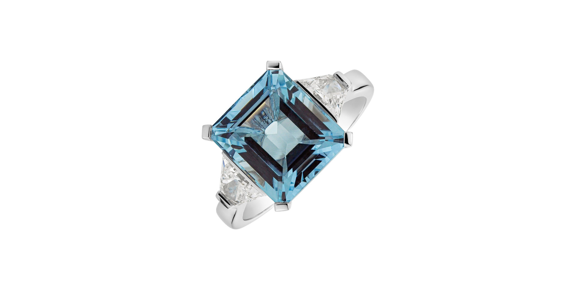 Prsteň s akvamarínom a diamantmi Aquamarine Tresure