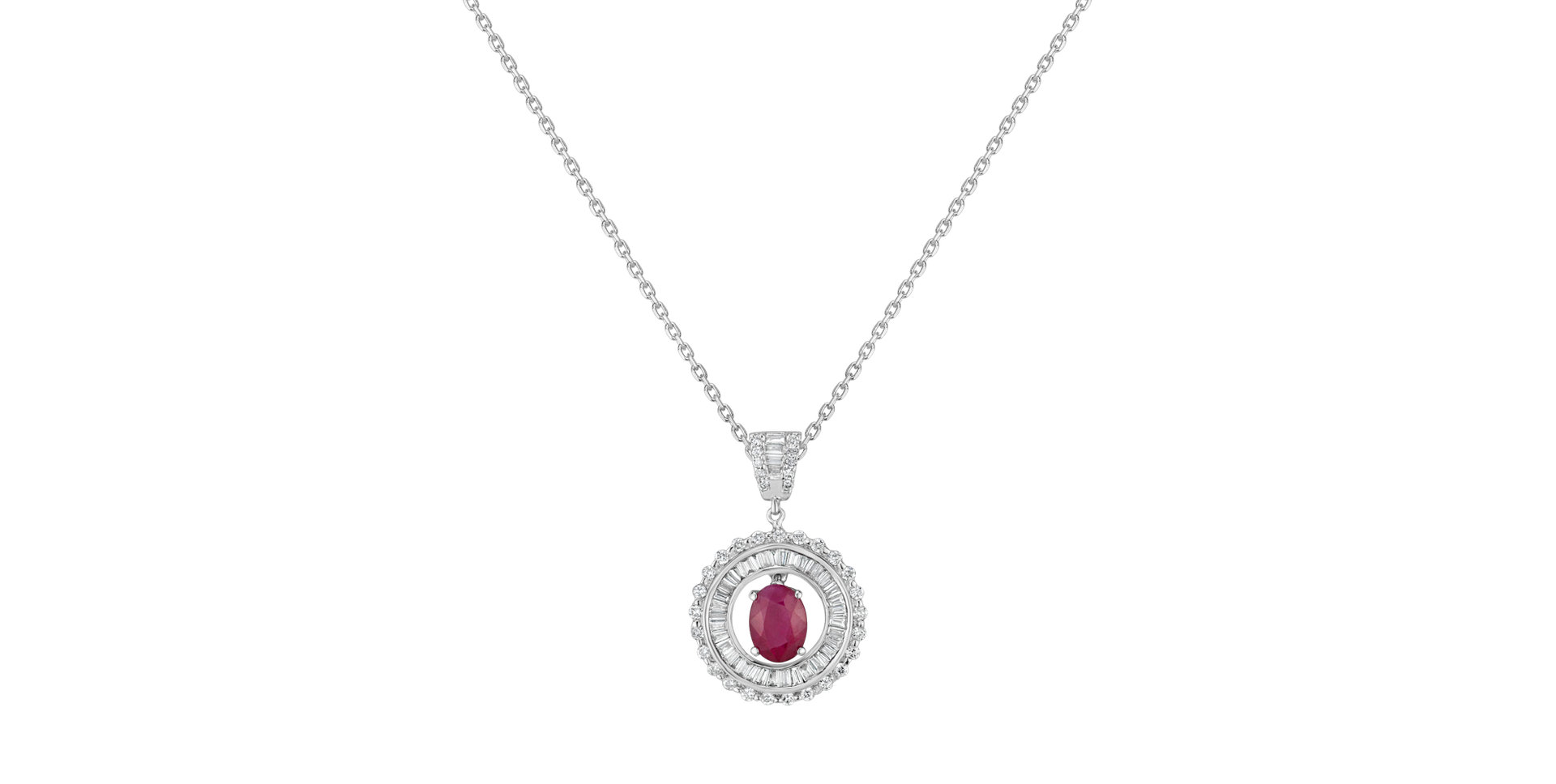Přívěsok s rubínom a diamantmi Miracle Flame