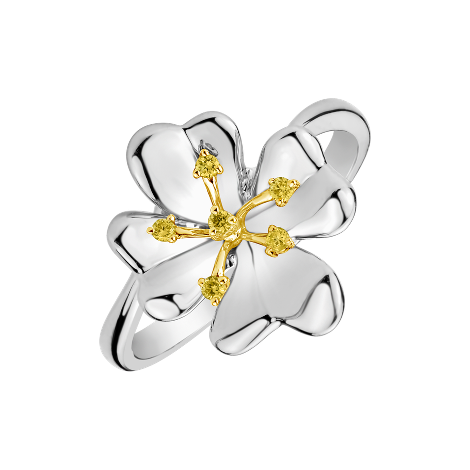 Prsteň so žltými diamantmi Iron Flower