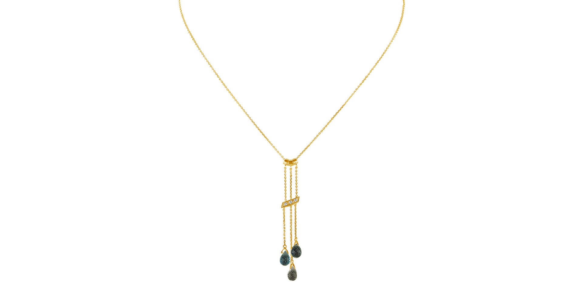 Náhrdelník s diamantmi a topásmi Elegant Harmony