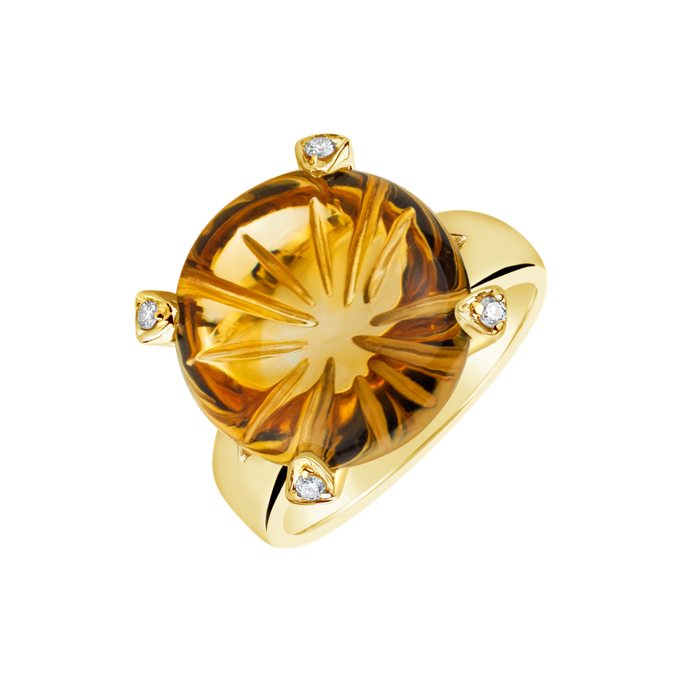 Prsteň s citrínom a diamantmi Graves