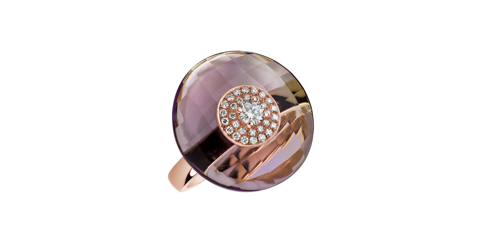 Prsteň s ametystom a diamantmi Sweet Candy