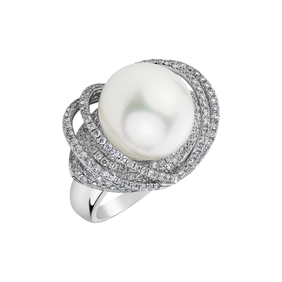Prsteň s perlou a diamantmi Oakley