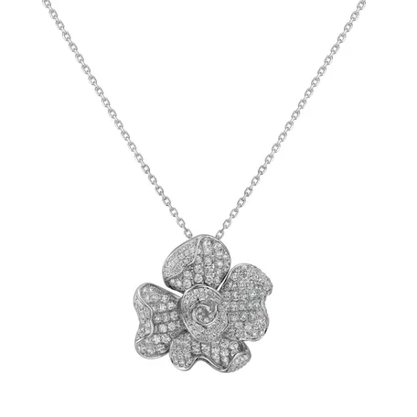Přívěsok s diamantmi Alabaster Rose